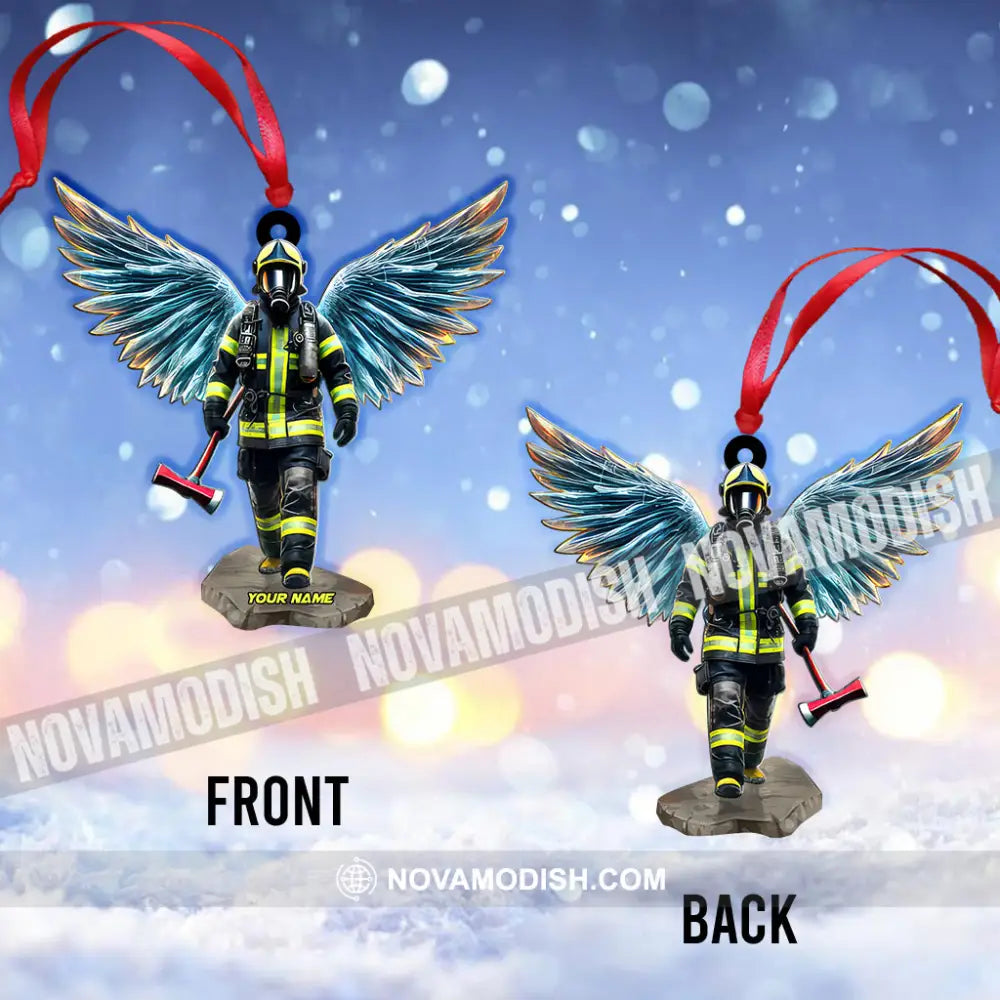 Custom Name Firefighter Ornament Memorial Christmas Gift