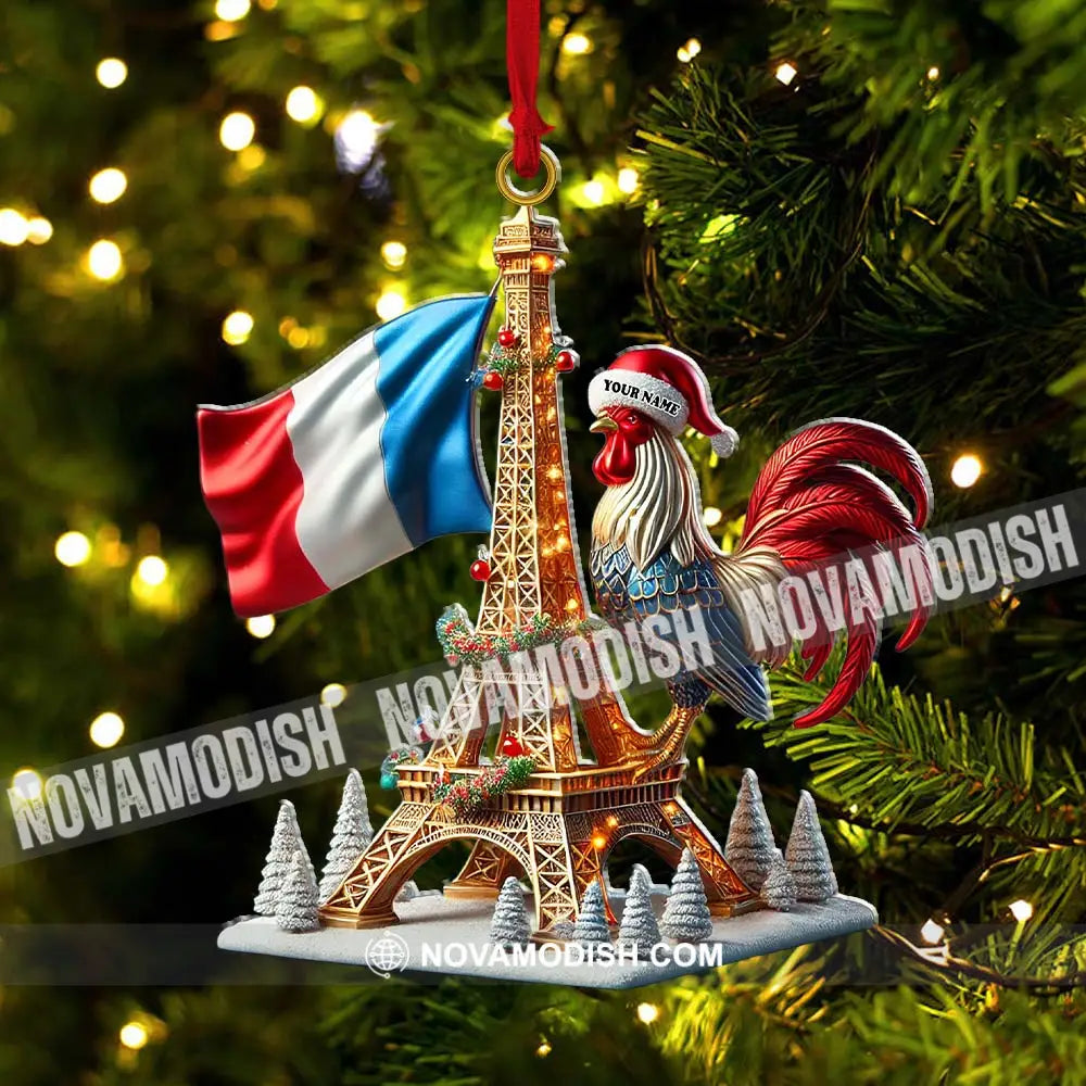 Custom Name France Ornament Christmas Gift For Lover