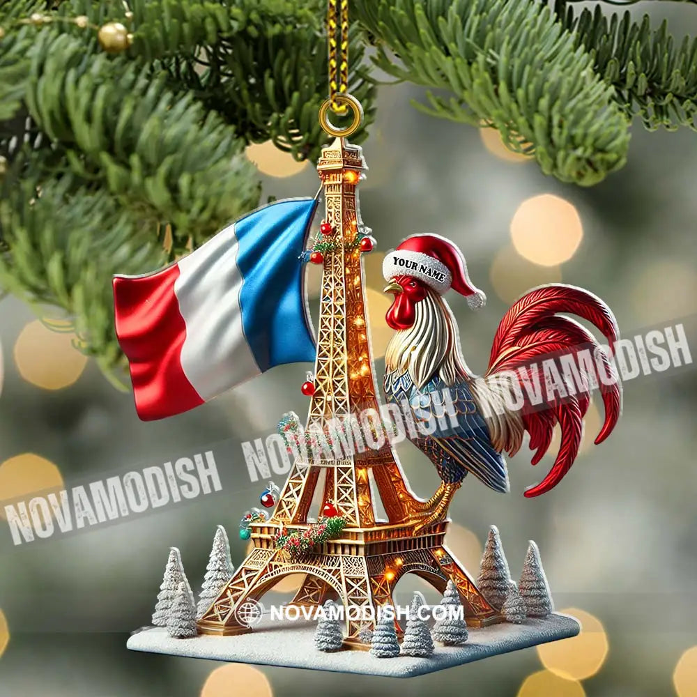 Custom Name France Ornament Christmas Gift For Lover