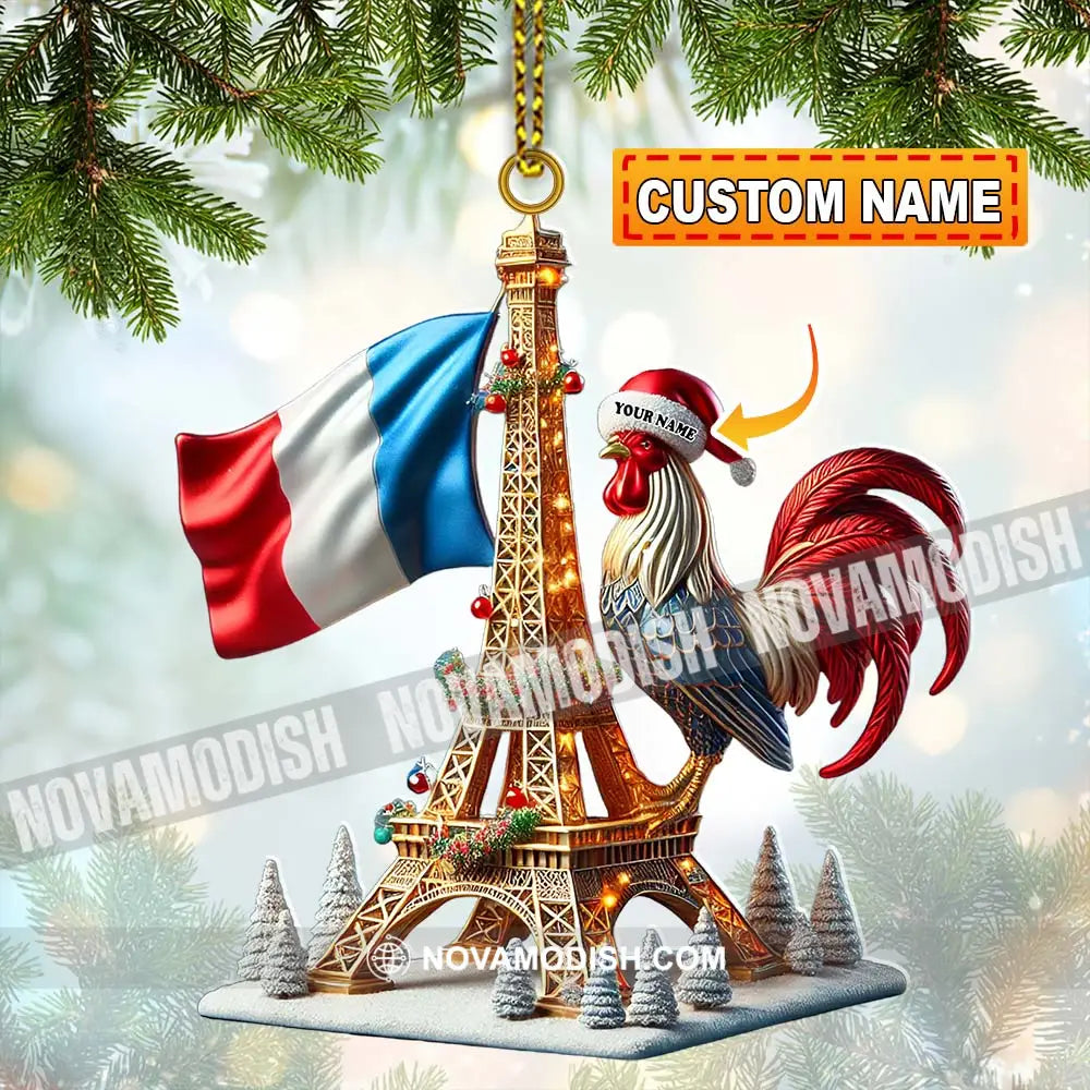 Custom Name France Ornament Christmas Gift For Lover