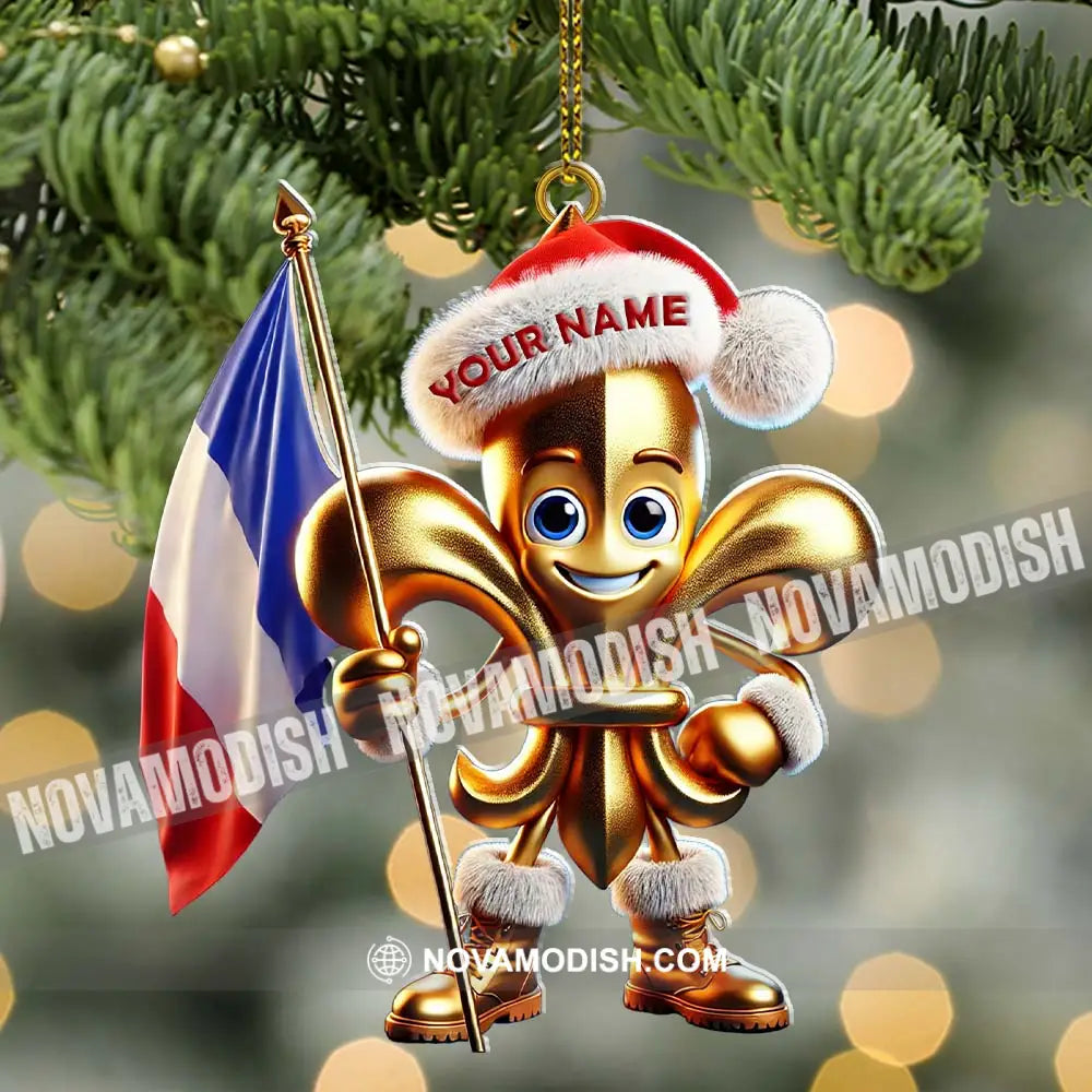 Custom Name France Ornament Lover Christmas Gift 3.54’’ / 1