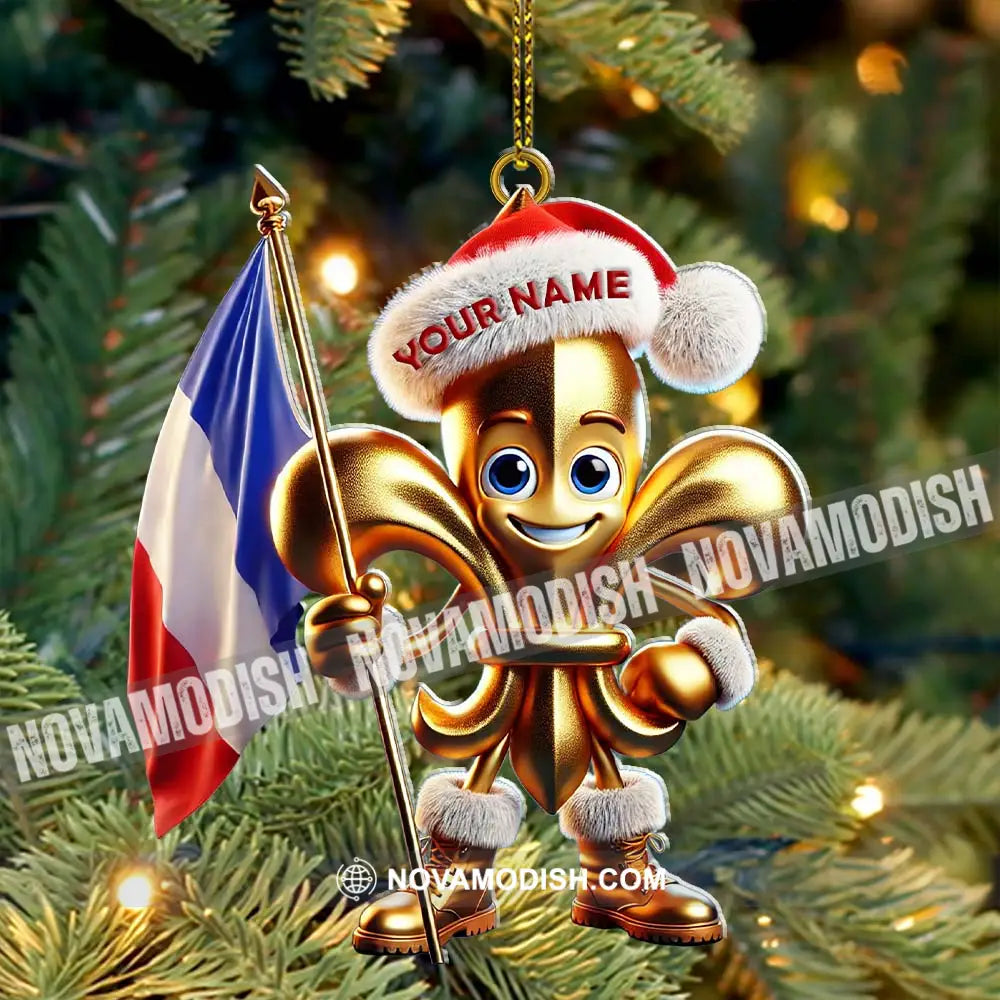 Custom Name France Ornament Lover Christmas Gift