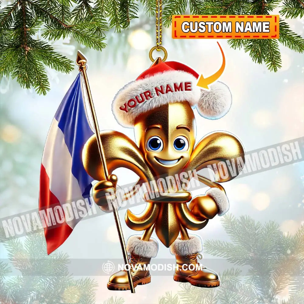 Custom Name France Ornament Lover Christmas Gift