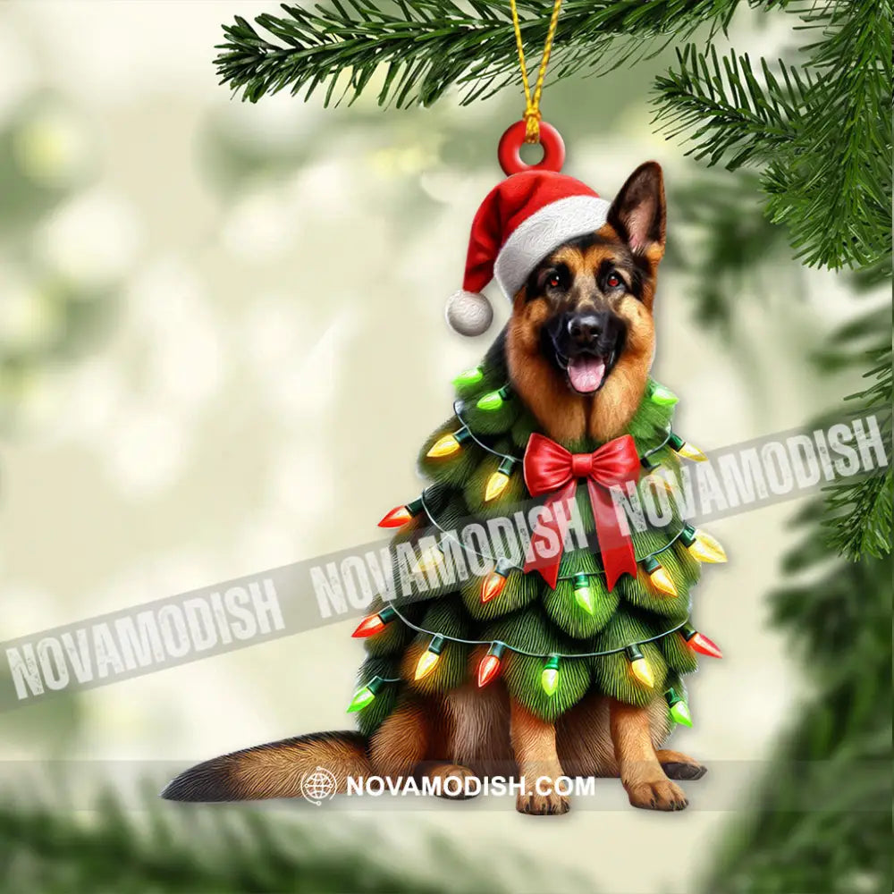 Custom Name German Shepherd Ornament Christmas Gift 3.54’’ / 1