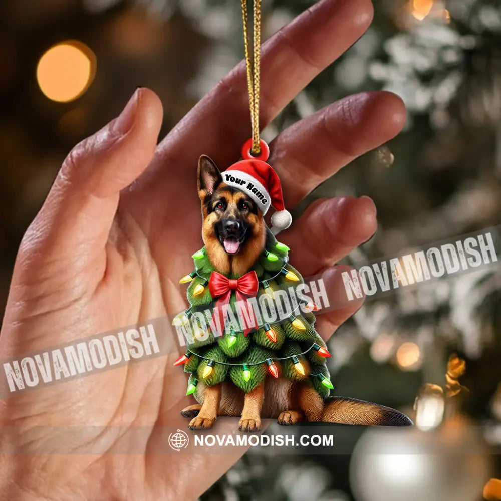 Custom Name German Shepherd Ornament Christmas Gift