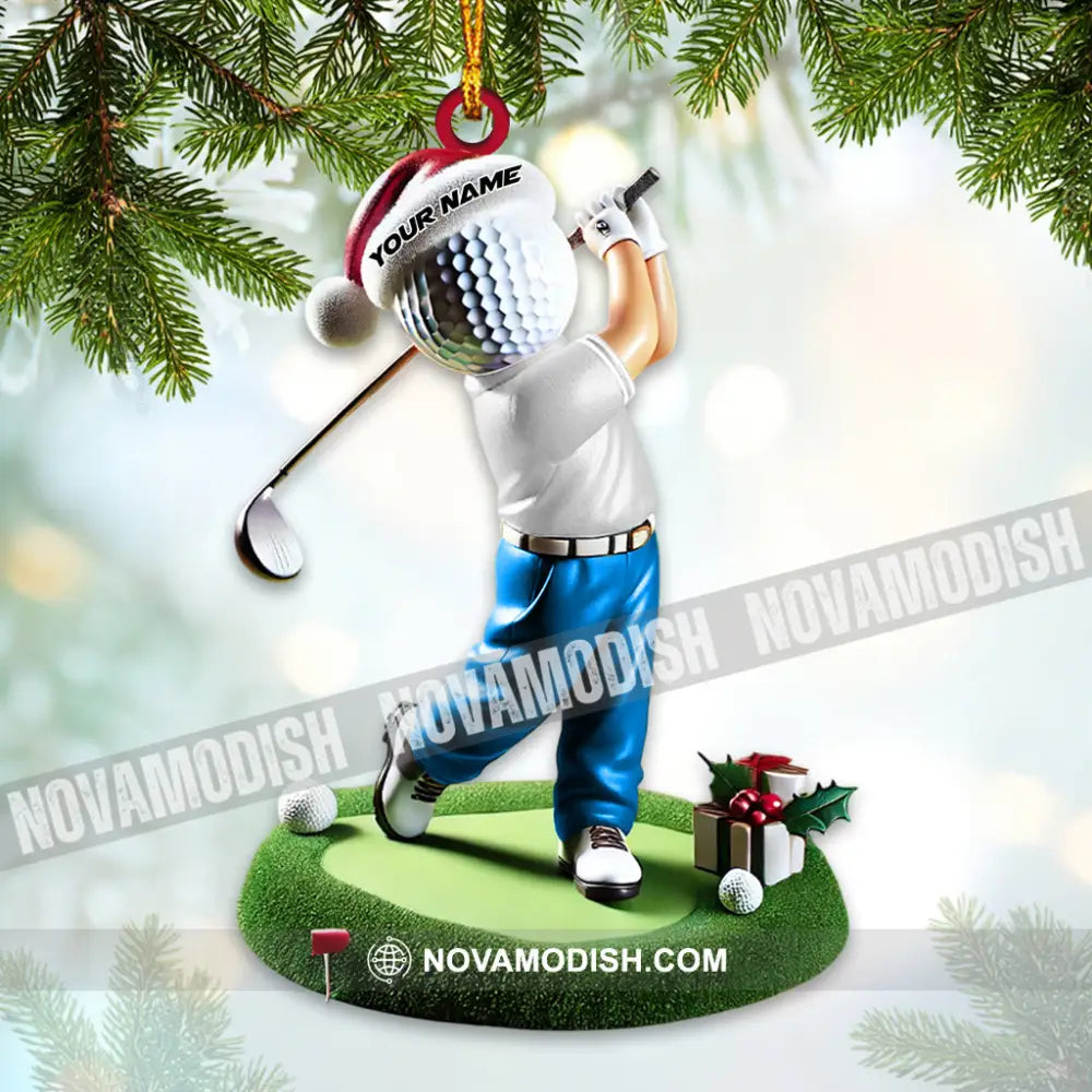 Custom Name Golf Ornament Lover Christmas Gift