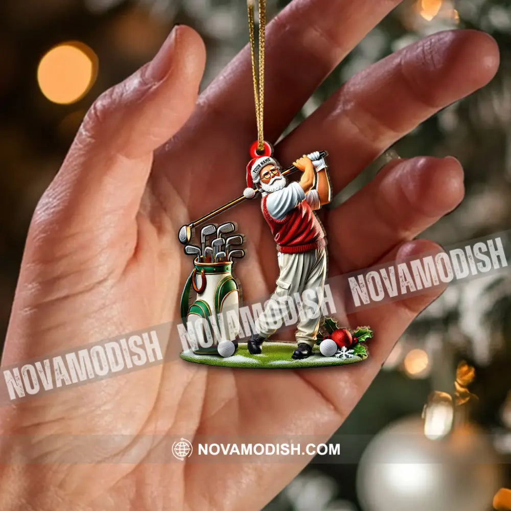 Custom Name Golf Santa Ornament Lover Christmas Gift