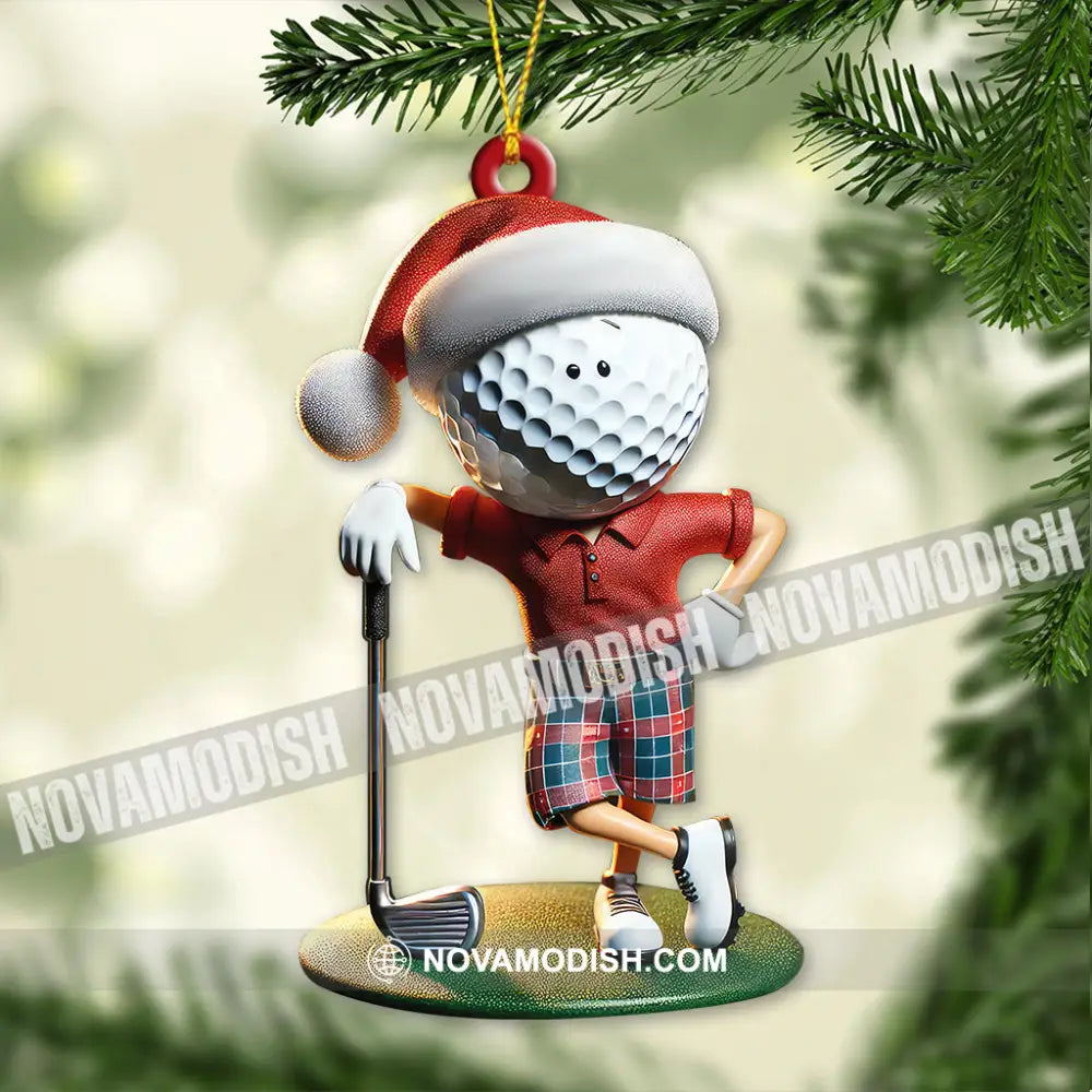 Custom Name Golf Santa Ornament Lover Christmas Gift 3.54’’ / 1