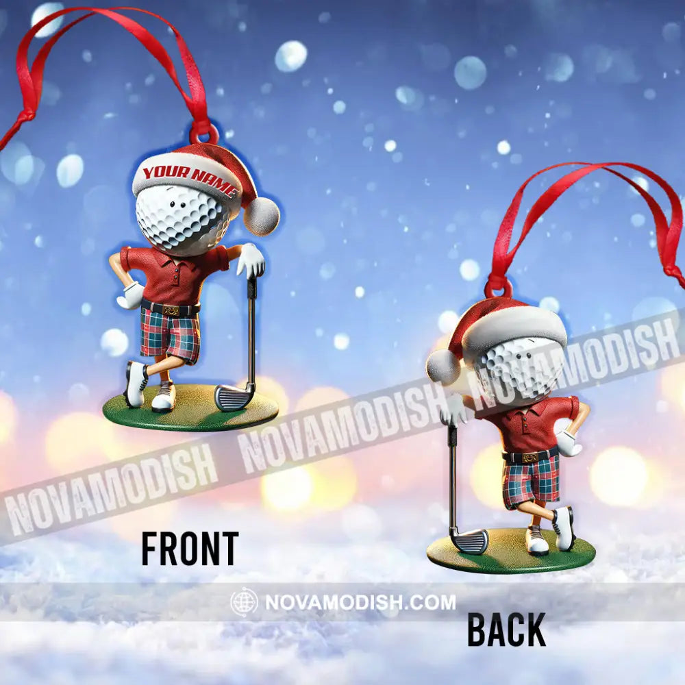 Custom Name Golf Santa Ornament Lover Christmas Gift