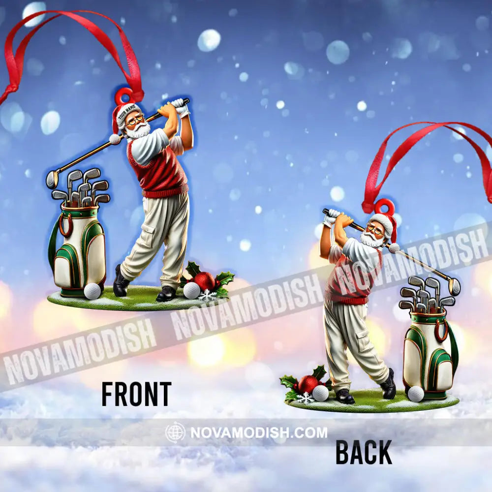 Custom Name Golf Santa Ornament Lover Christmas Gift