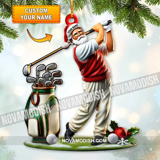 Custom Name Golf Santa Ornament Lover Christmas Gift