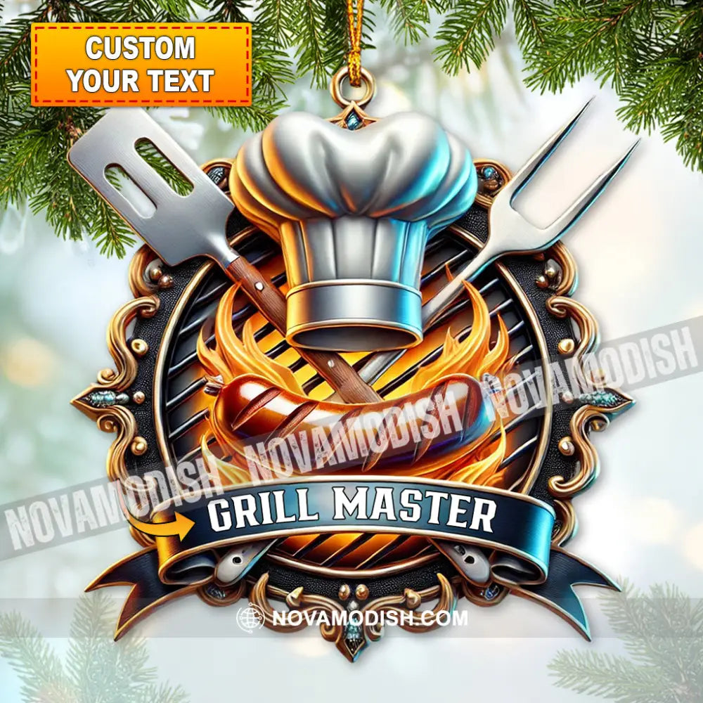 Custom Name Grill Master Ornament Christmas Gift For