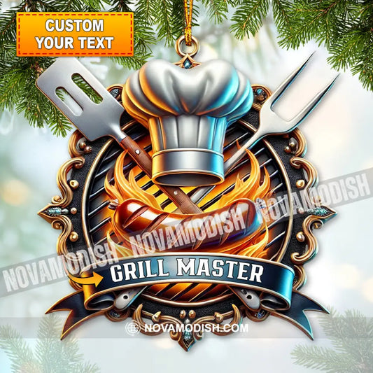 Custom Name Grill Master Ornament Christmas Gift For