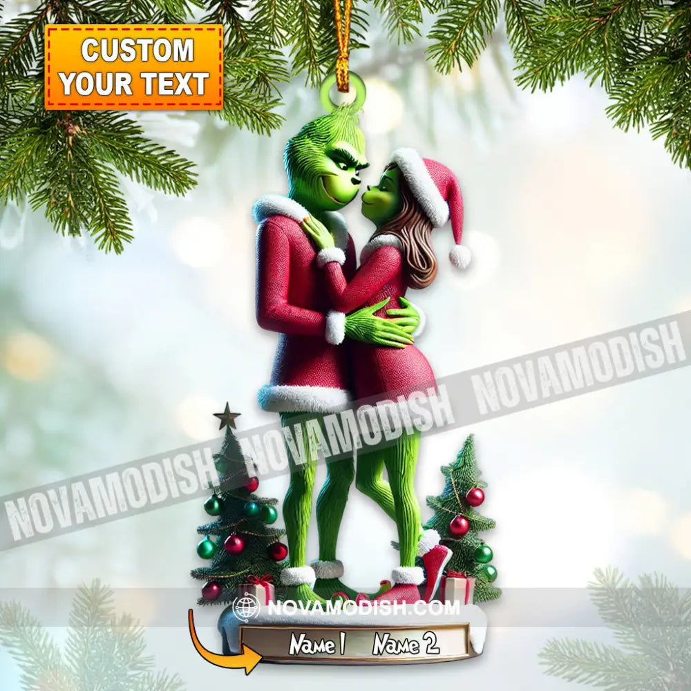 Custom Name Grinch Couple Ornament Lover Christmas Gift