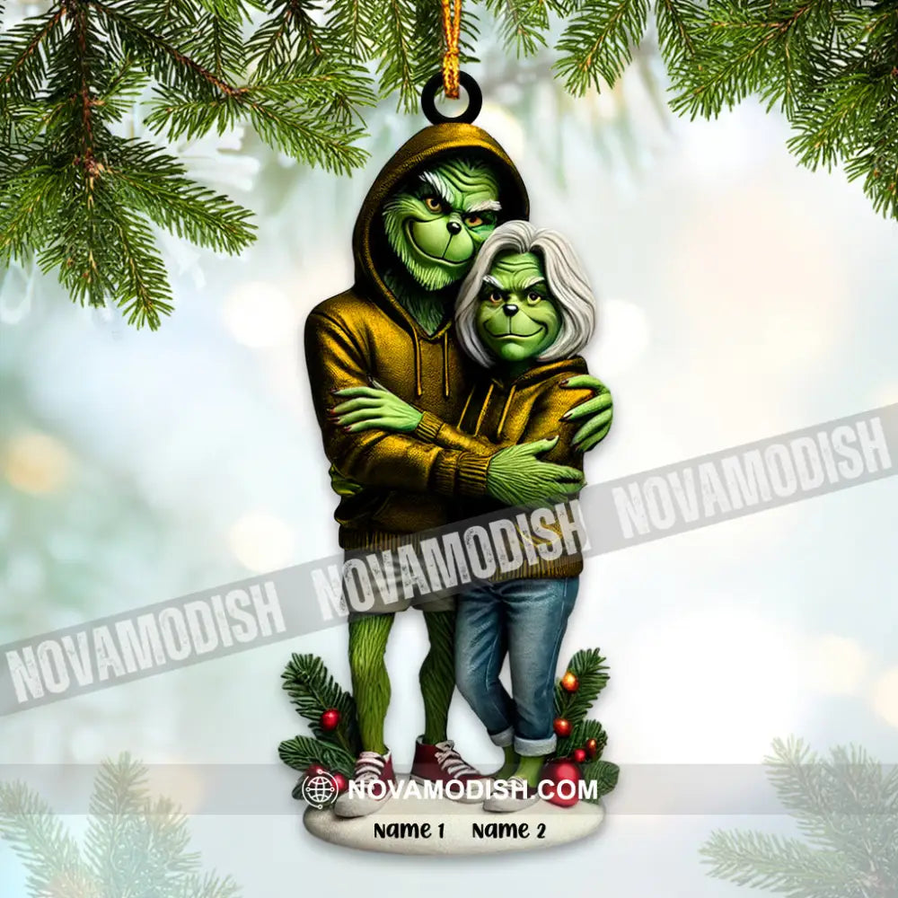 Custom Name Grinch Couple Ornament Lover Christmas Gift