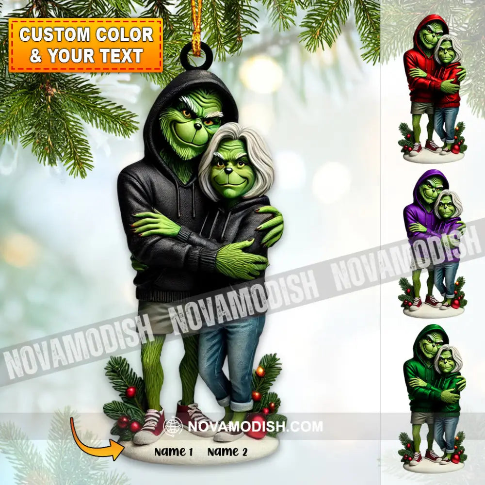 Custom Name Grinch Couple Ornament Lover Christmas Gift