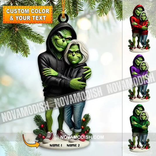 Custom Name Grinch Couple Ornament Lover Christmas Gift