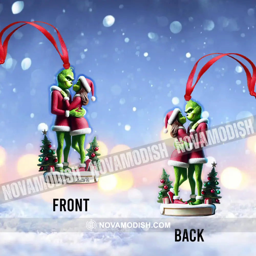 Custom Name Grinch Couple Ornament Lover Christmas Gift