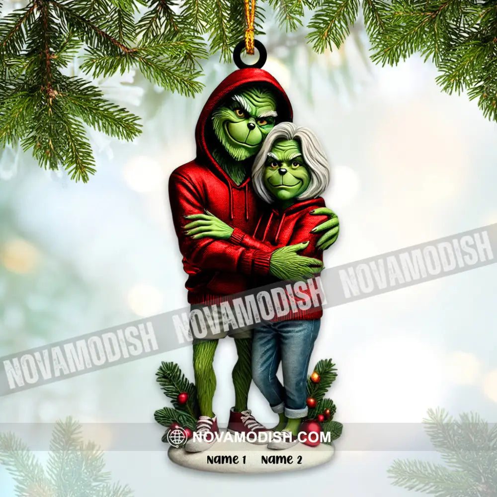 Custom Name Grinch Couple Ornament Lover Christmas Gift