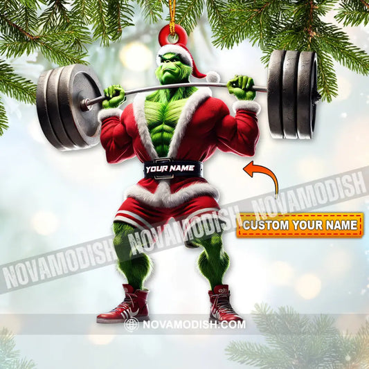 Custom Name Grinch Gym Ornament Gymnastics Christmas Gift