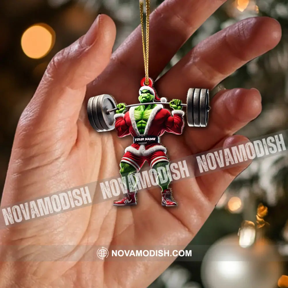 Custom Name Grinch Gym Ornament Gymnastics Christmas Gift