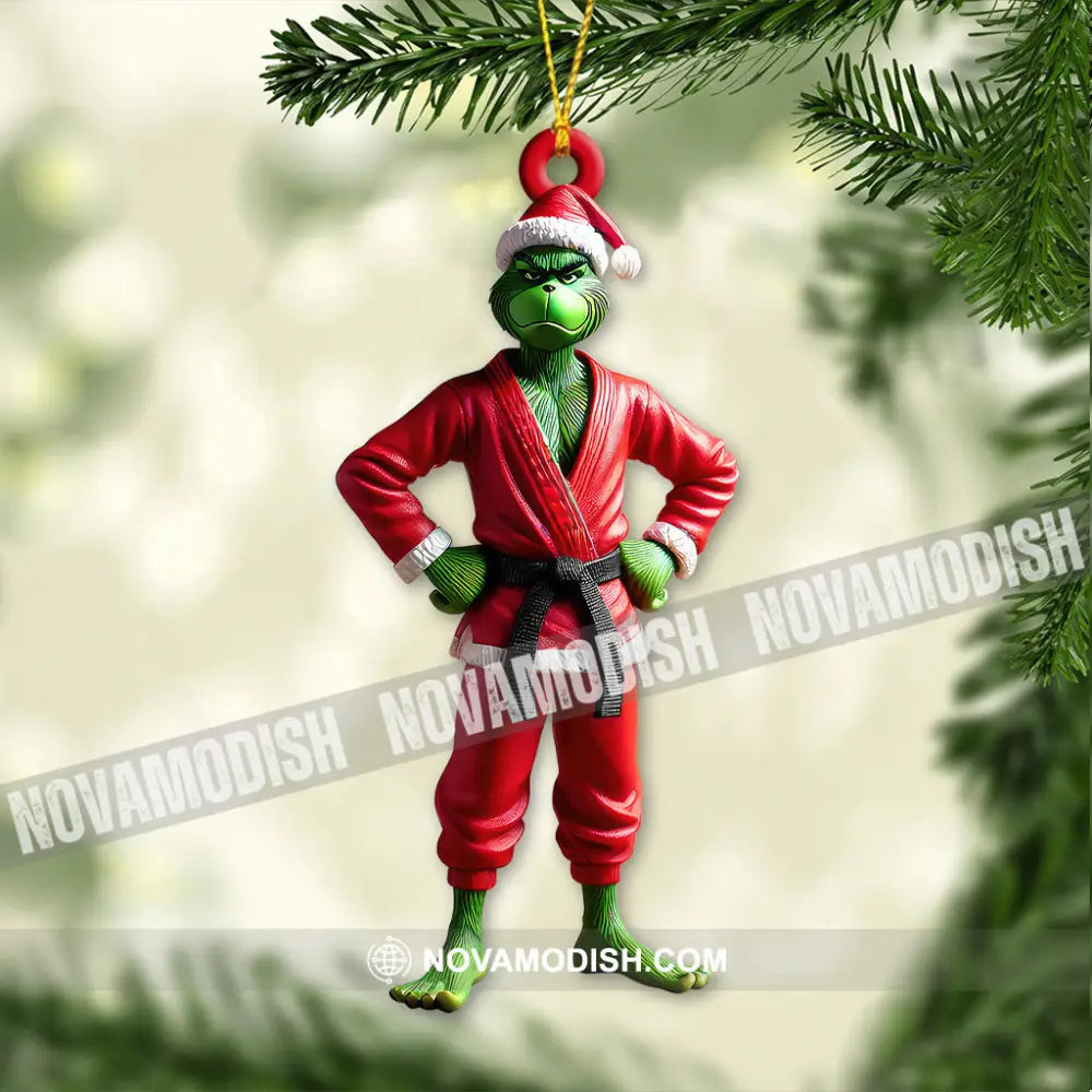 Custom Name Grinch Karate Ornament Christmas Gift