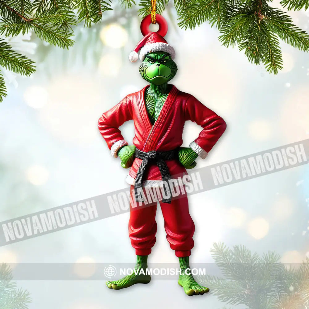 Custom Name Grinch Karate Ornament Christmas Gift 3.54’’ / 1