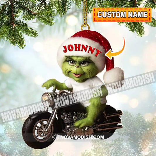 Custom Name Grinch Motocross Ornament Lover Christmas Gift