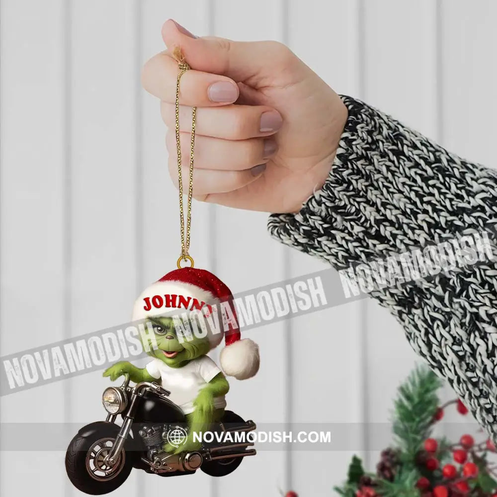 Custom Name Grinch Motocross Ornament Lover Christmas Gift