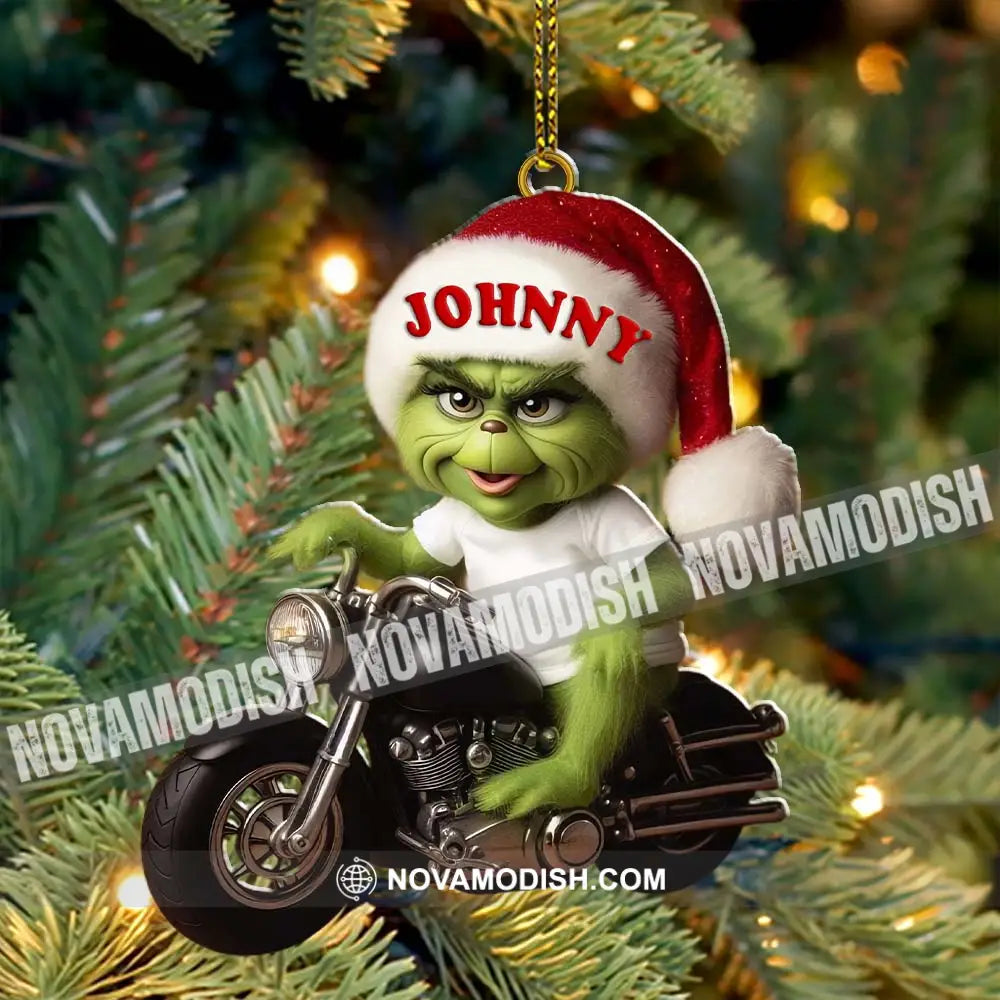 Custom Name Grinch Motocross Ornament Lover Christmas Gift