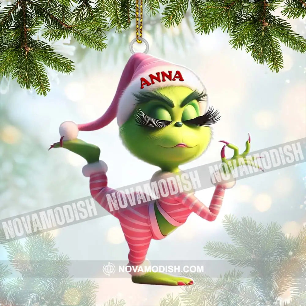 Custom Name Grinch Ornament Christmas Gift Decoration 3.54’’ / 1