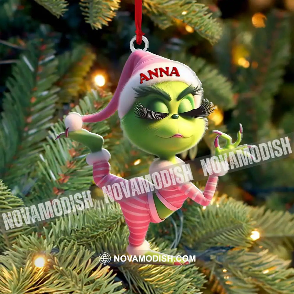 Custom Name Grinch Ornament Christmas Gift Decoration