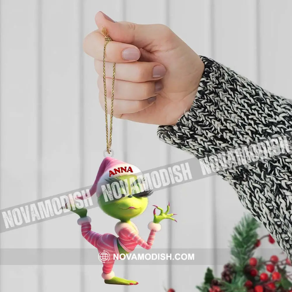 Custom Name Grinch Ornament Christmas Gift Decoration