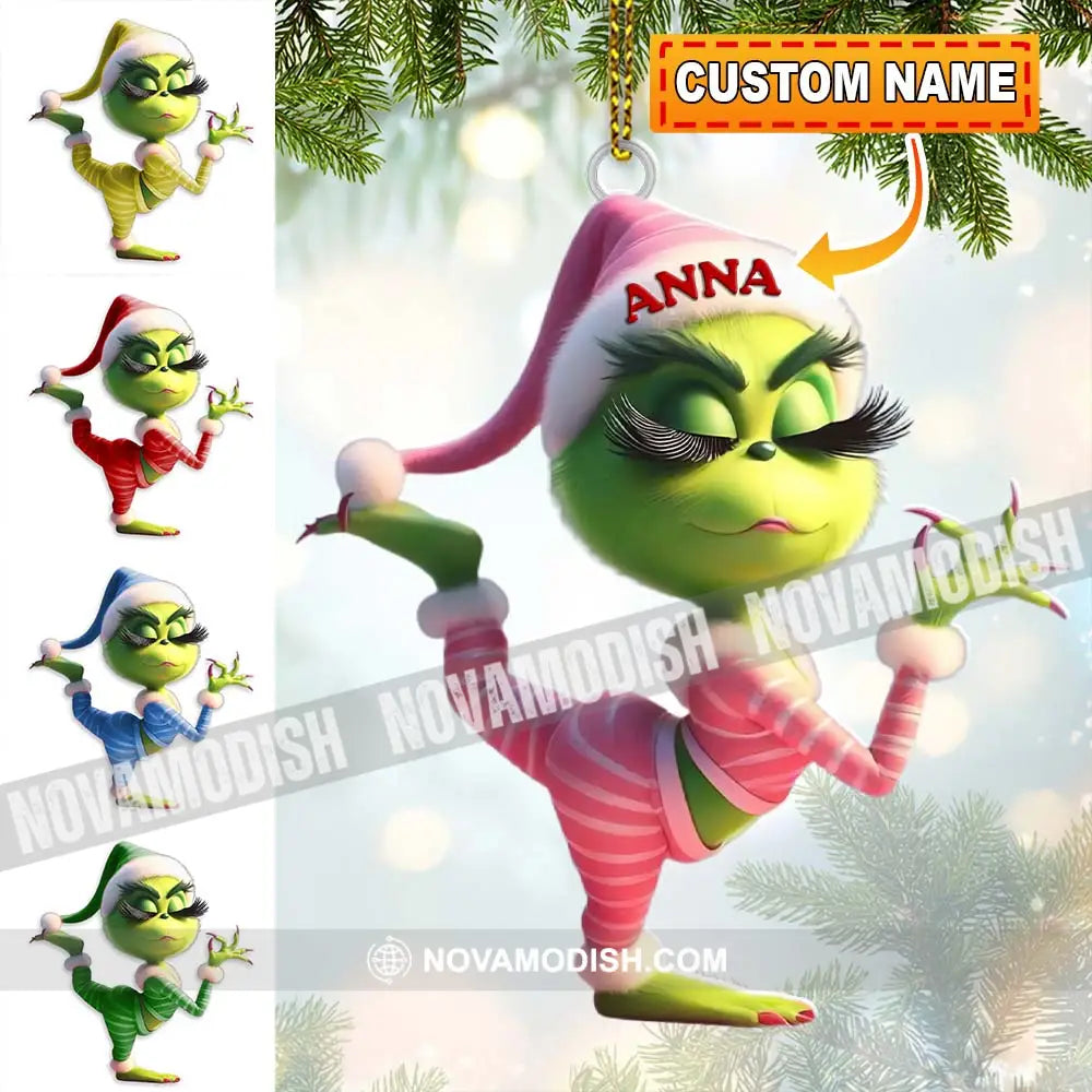 Custom Name Grinch Ornament Christmas Gift Decoration