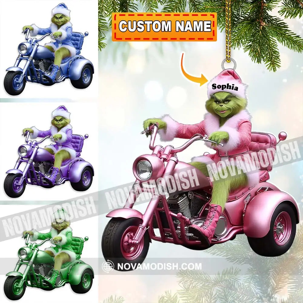 Custom Name Grinch Ornament Christmas Gift Decoration