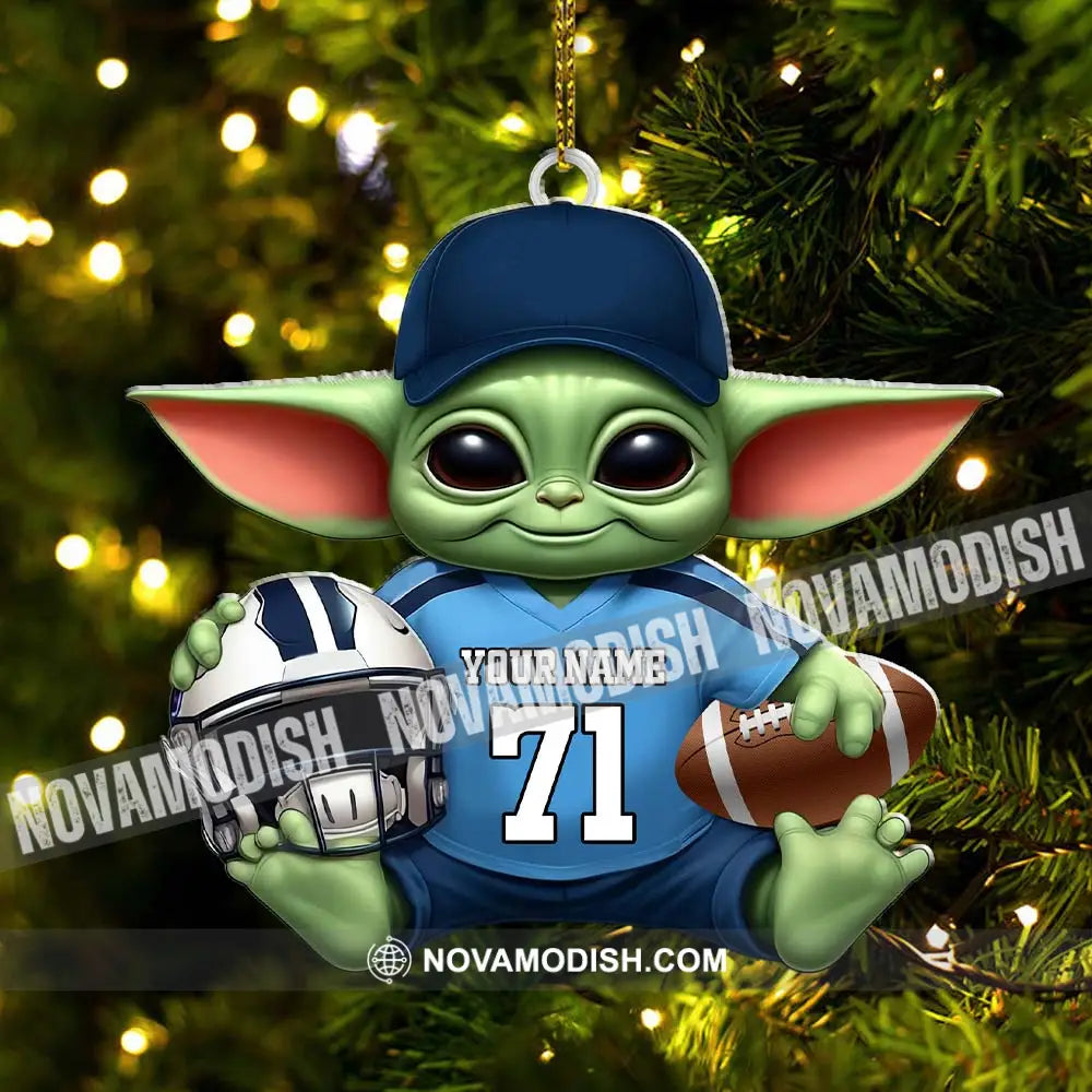 Custom Name Grinch Rugby Football Ornament Lover Christmas Gift