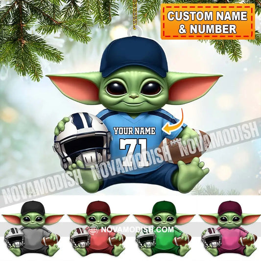 Custom Name Grinch Rugby Football Ornament Lover Christmas Gift