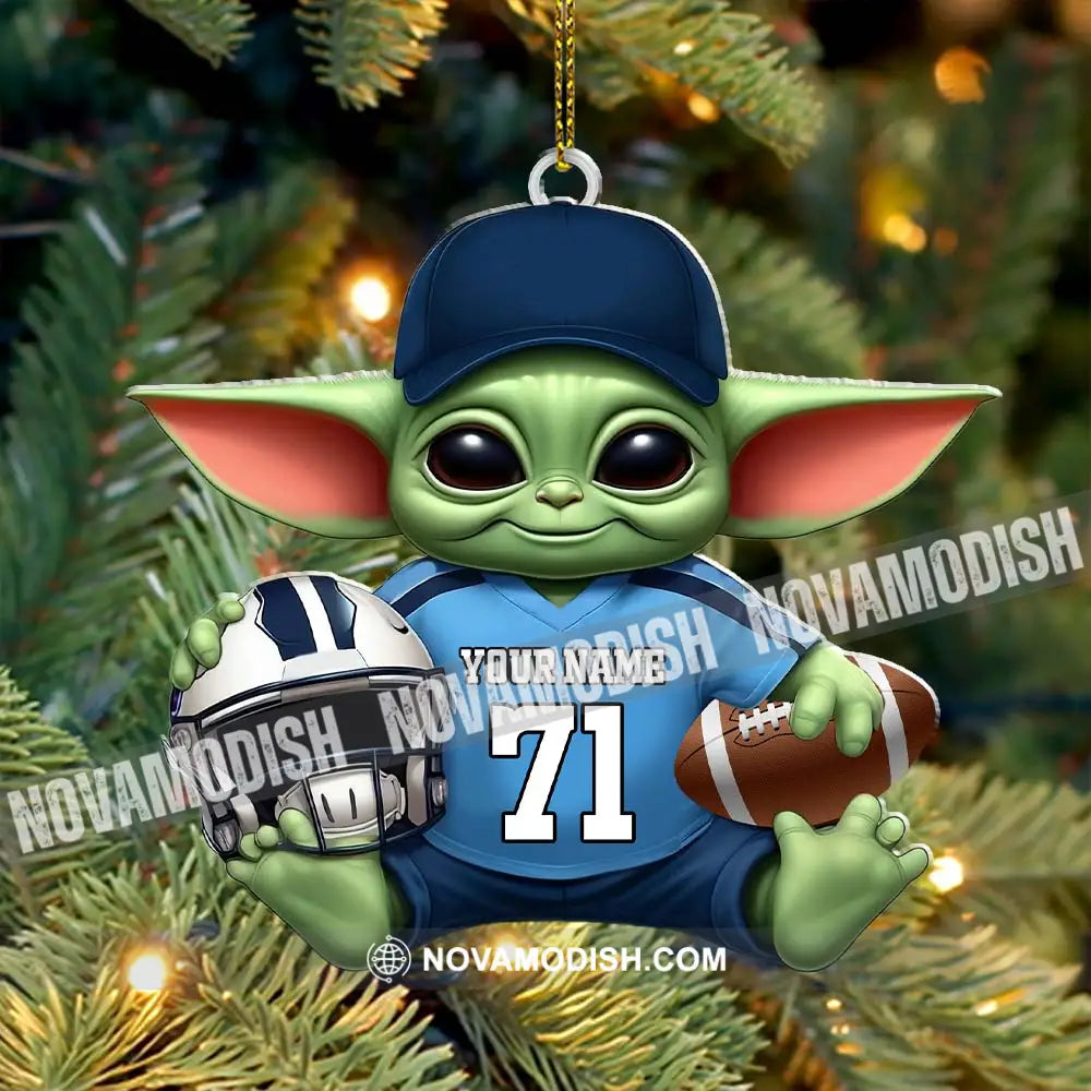 Custom Name Grinch Rugby Football Ornament Lover Christmas Gift