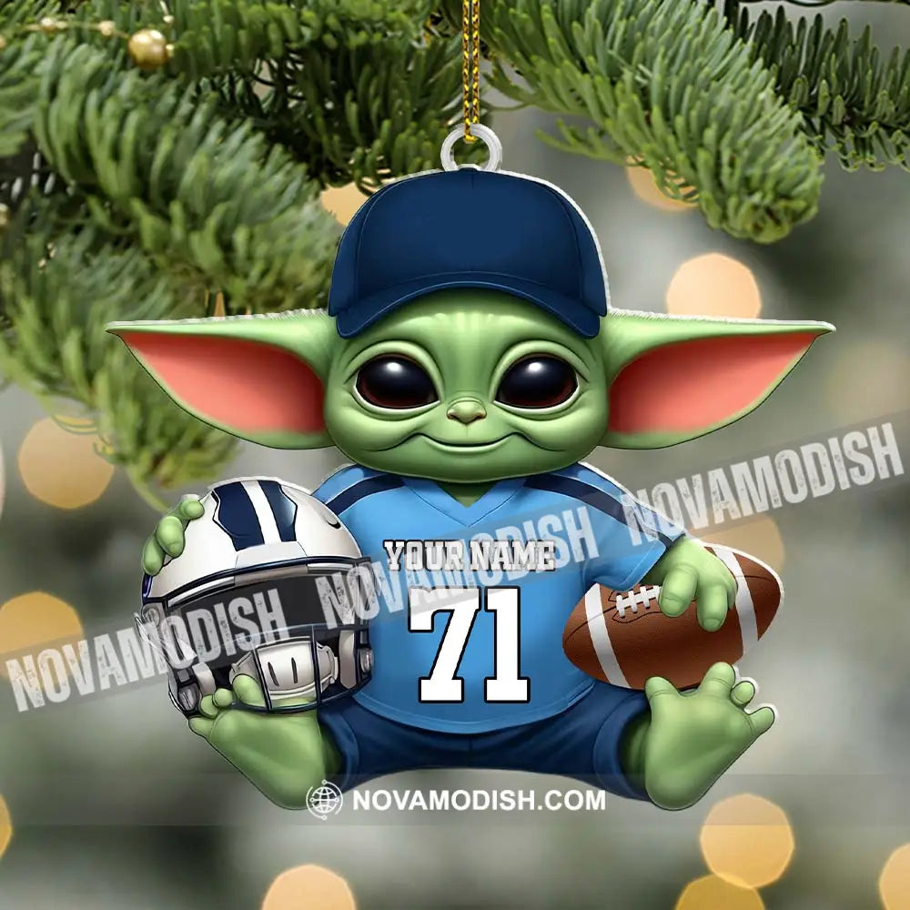 Custom Name Grinch Rugby Football Ornament Lover Christmas Gift