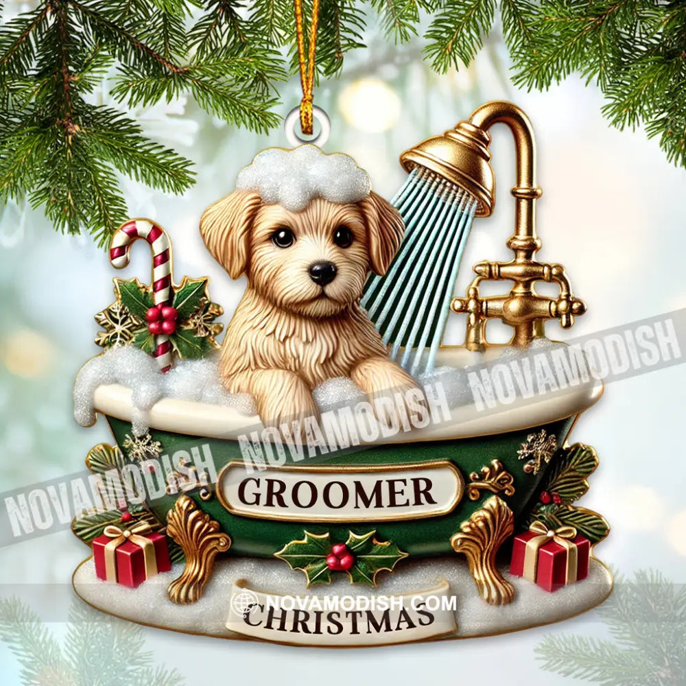 Custom Name Groomer Ornament Christmas Decoration For Pet Shop 3.54’’ / 1