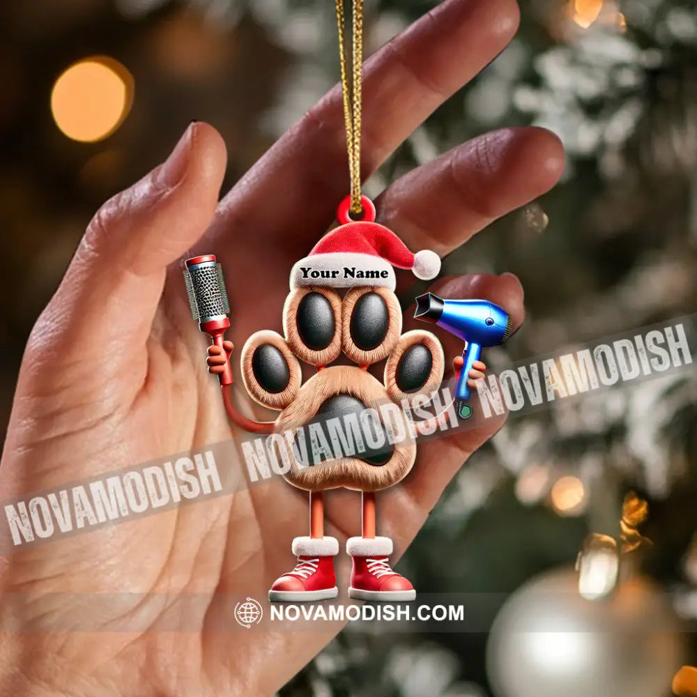 Custom Name Groomer Ornament Pet Shop Christmas Decor