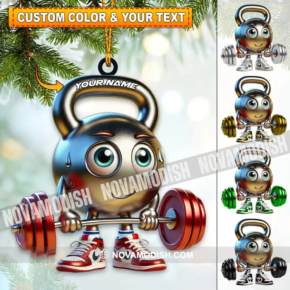 Custom Name Gym Ornament Work Out Christmas Gift