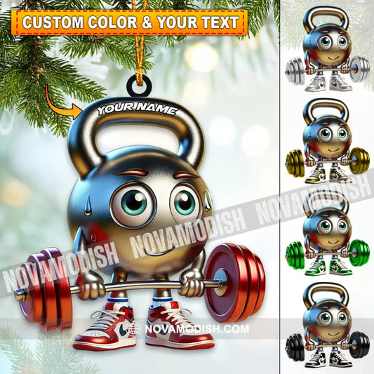 Custom Name Gym Ornament Work Out Christmas Gift