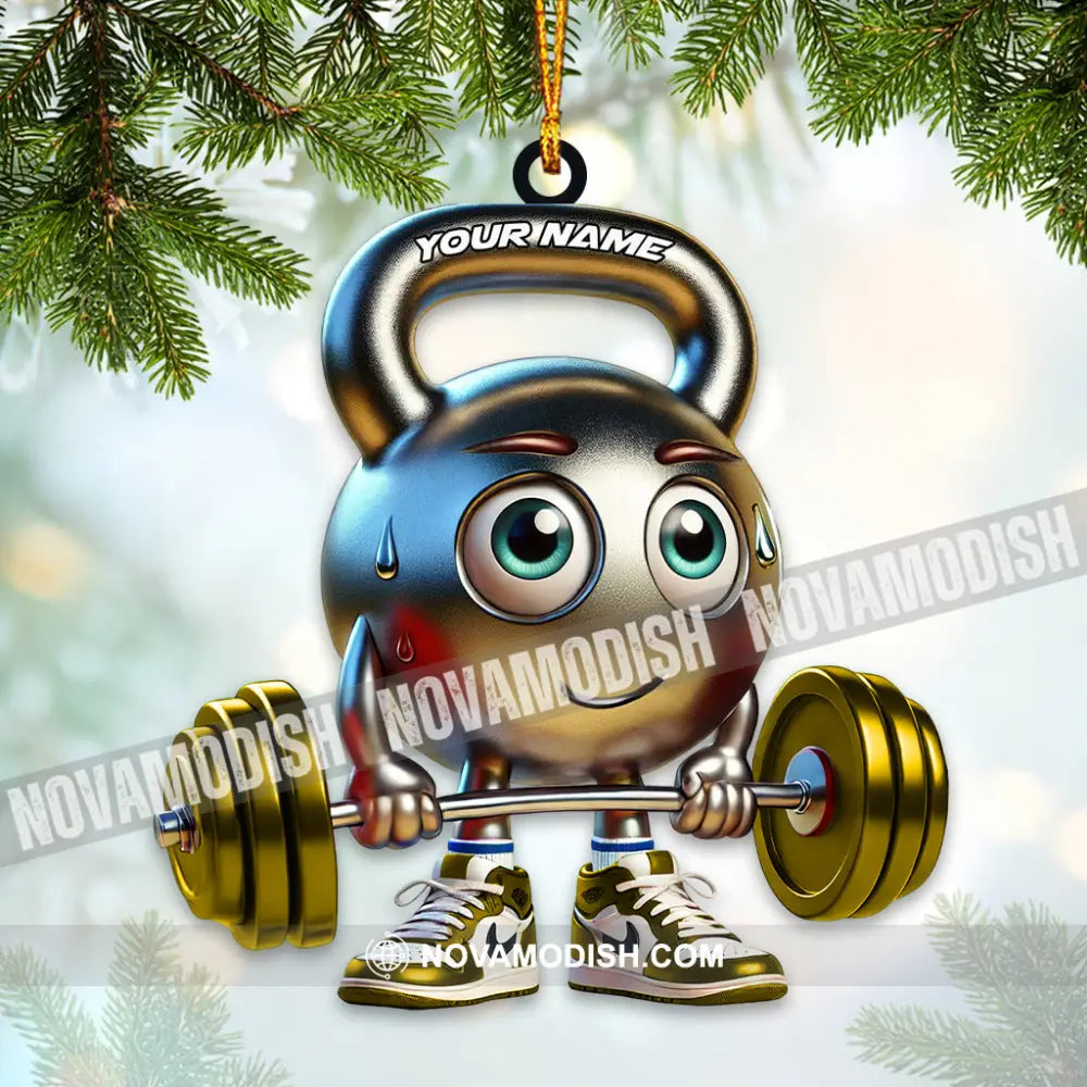 Custom Name Gym Ornament Work Out Christmas Gift