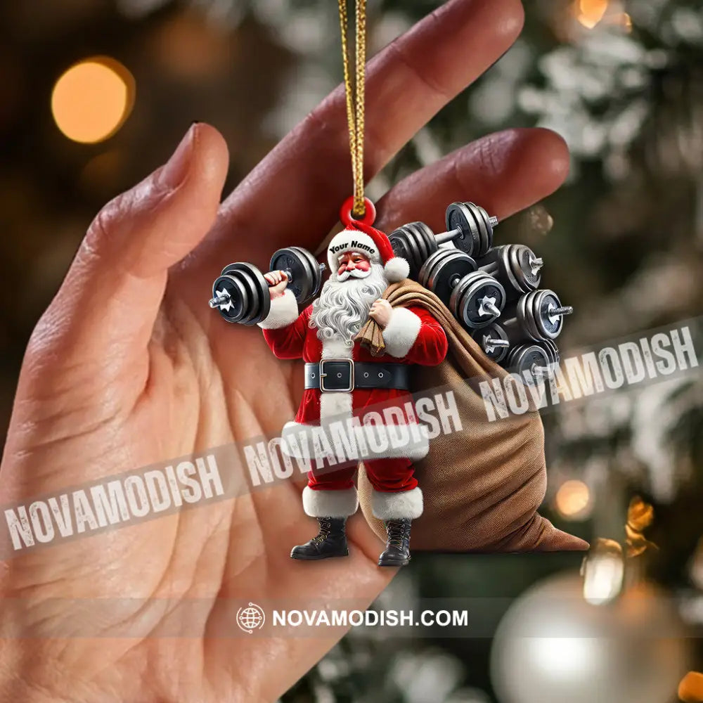 Custom Name Gym Santa Ornament Gymnastics Christmas Gift