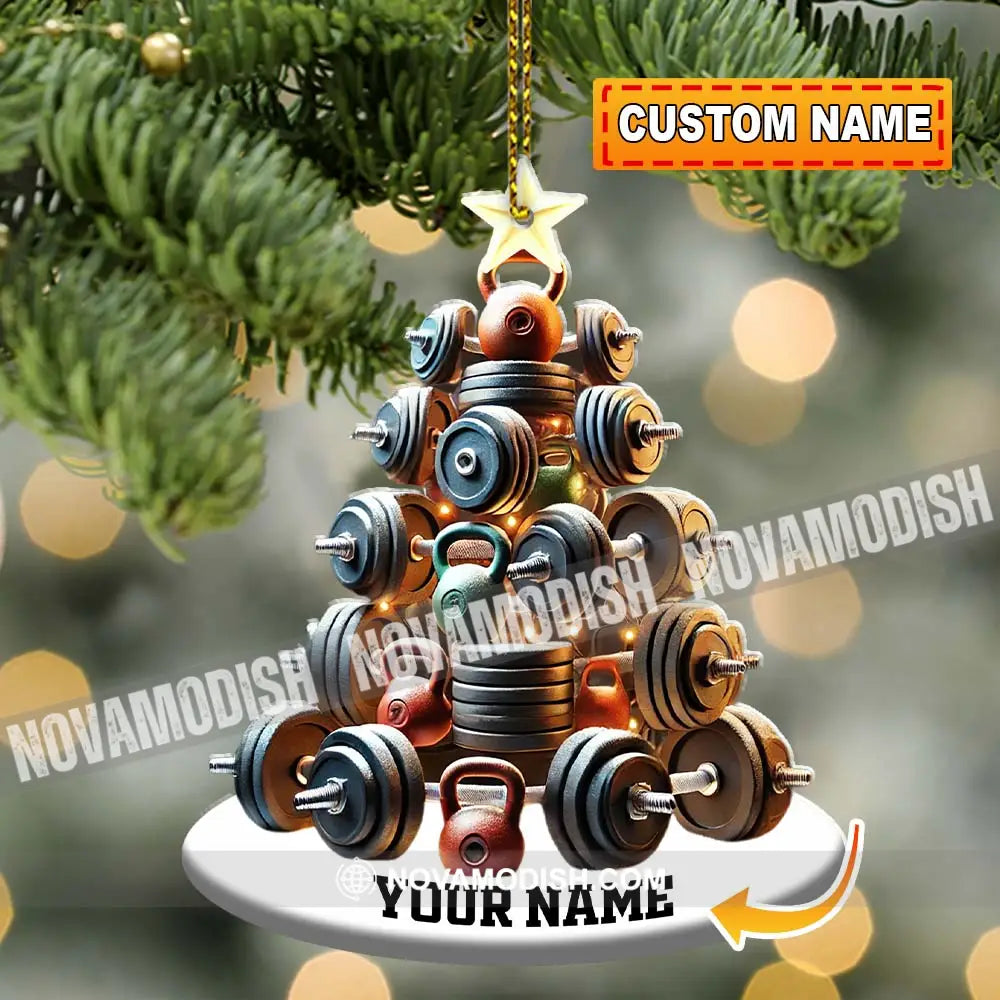 Custom Name Gym Work Out Ornament Gymnastics Christmas Gift