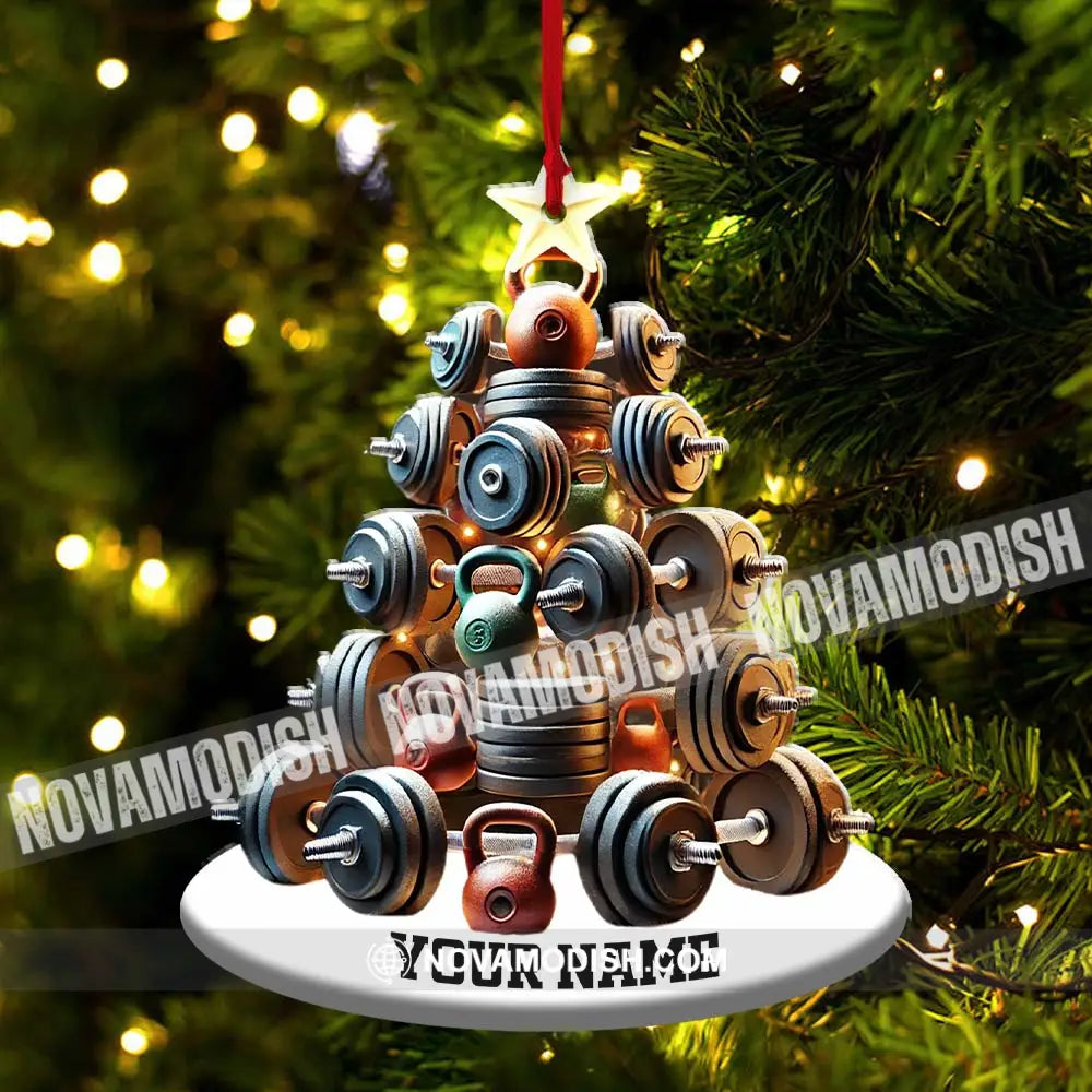 Custom Name Gym Work Out Ornament Gymnastics Christmas Gift