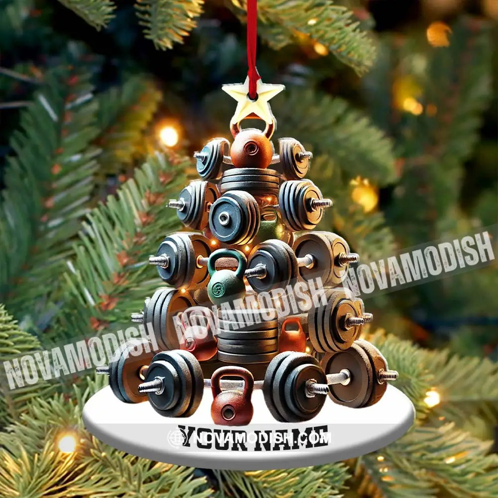 Custom Name Gym Work Out Ornament Gymnastics Christmas Gift