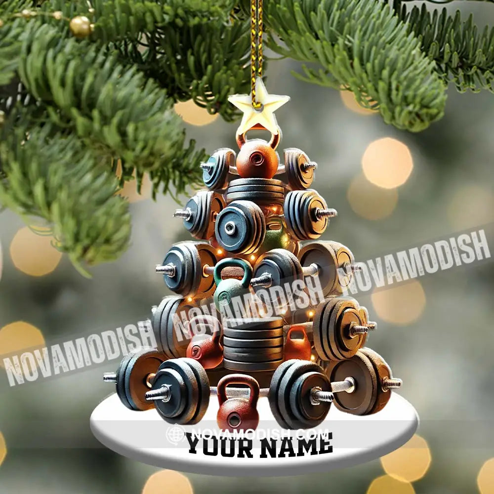 Custom Name Gym Work Out Ornament Gymnastics Christmas Gift