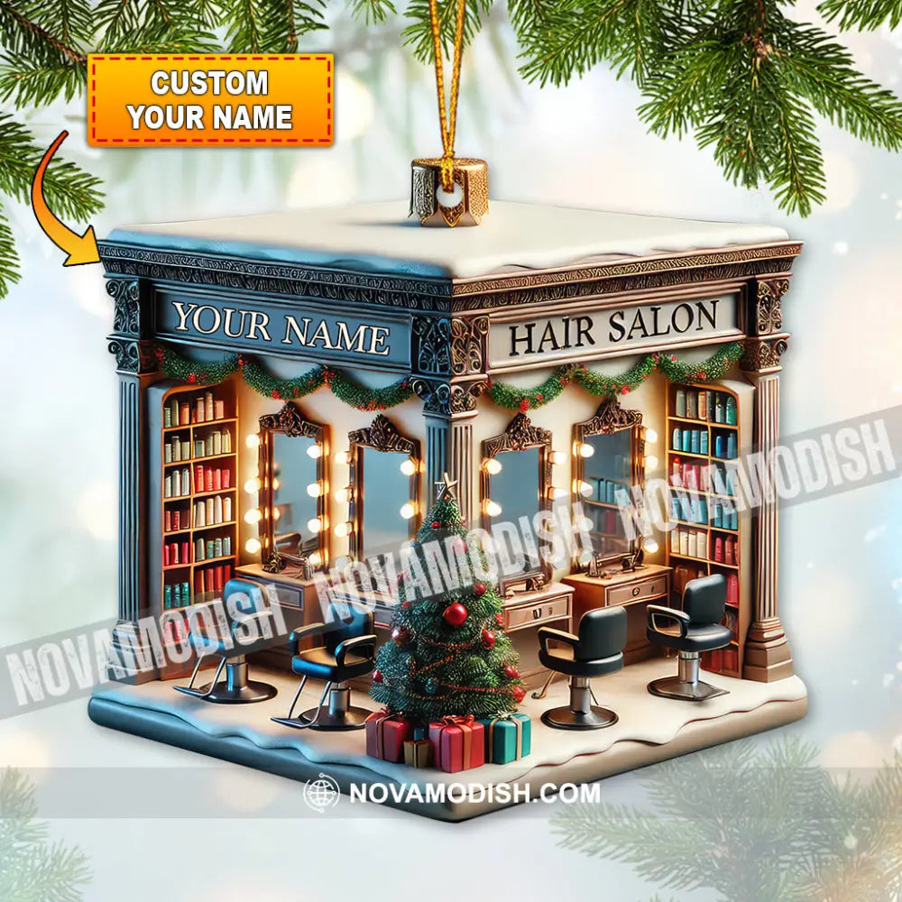 Custom Name Hair Salon Ornament Christmas Decoration